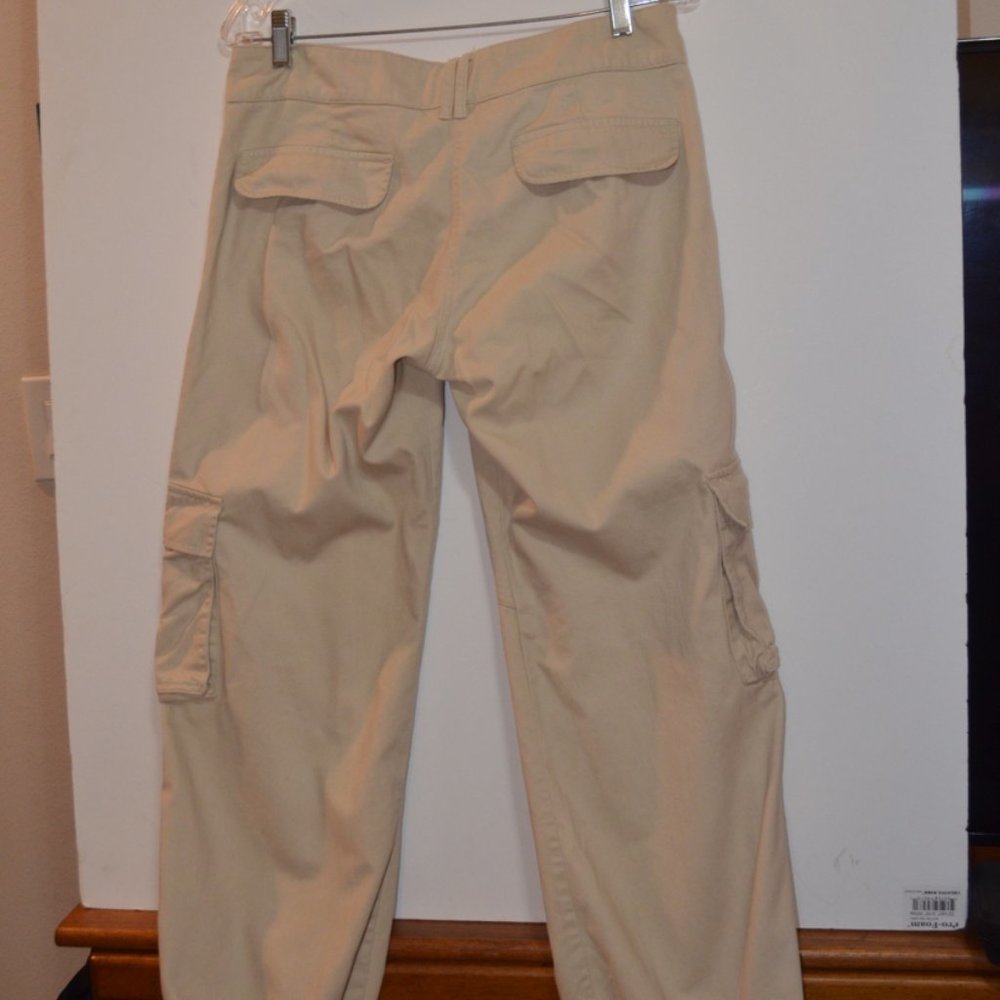 Zara TRF White Cargo Pants Low Rise Pockets Lace Bottom Women M - Picture 5 of 7